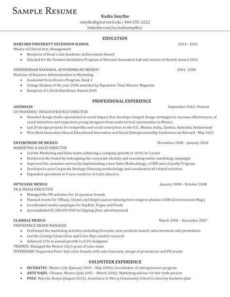 Sample attorney resume harvard